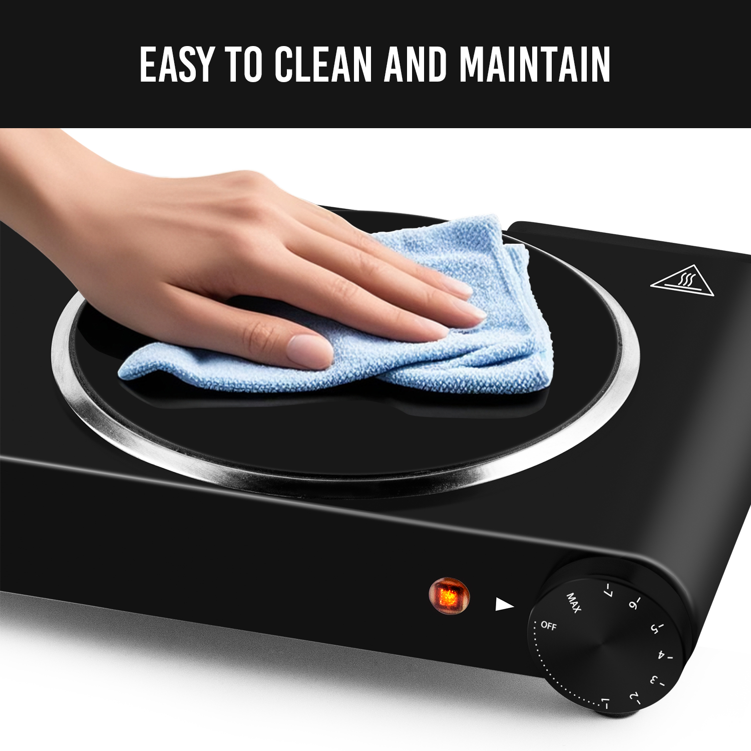 Cusimax Portable 2-Burner 7.1 in. Electric Hot Plate,1800W Glass Dual Countertop Electric Cooktop,Dual Control Stainless Steel Infrared Electric Stove,Compact Stove For Home Dorm Office