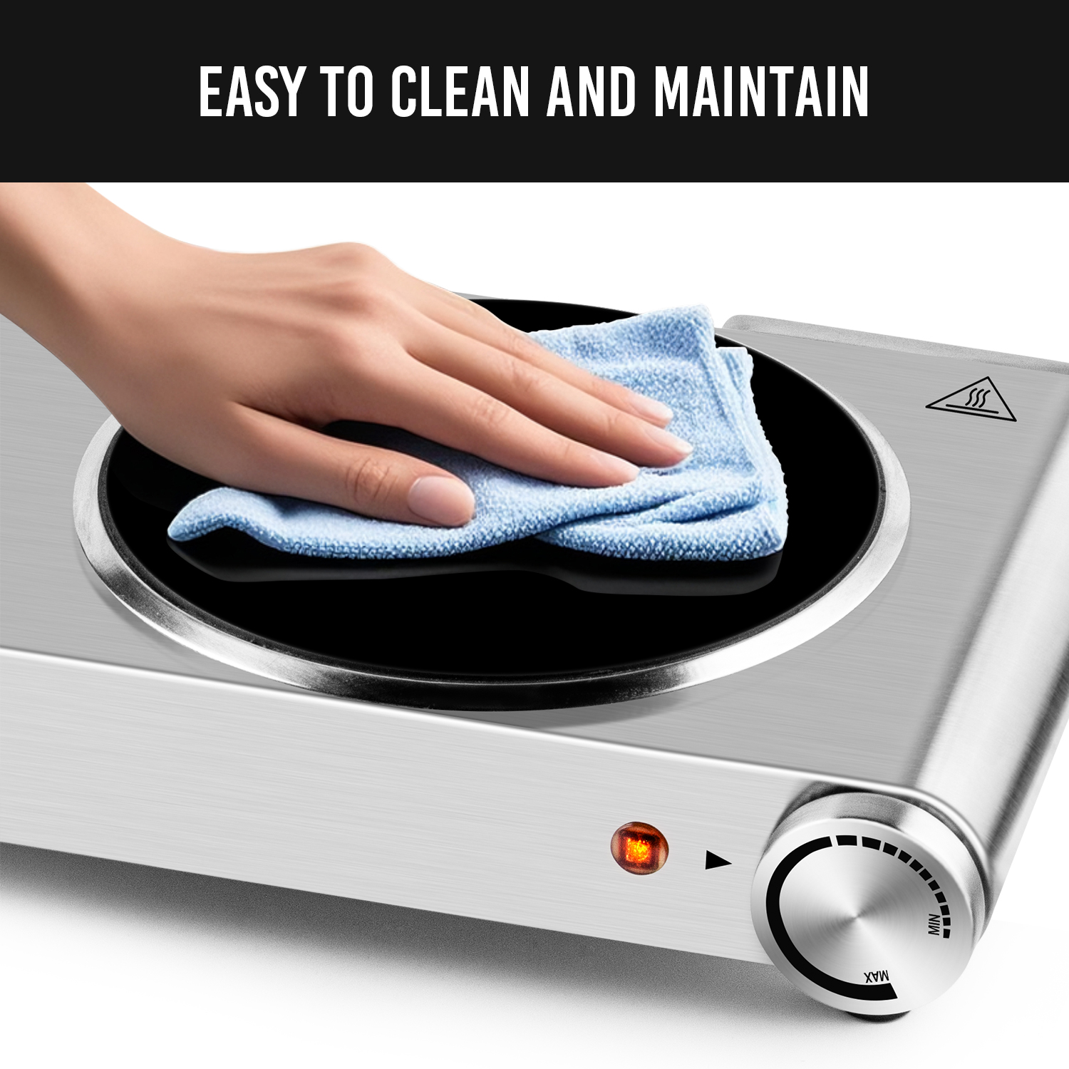 Cusimax Portable 2-Burner 7.1 in. Electric Hot Plate,1800W Glass Dual Countertop Electric Cooktop,Dual Control Stainless Steel Infrared Electric Stove,Compact Stove For Home Dorm Office