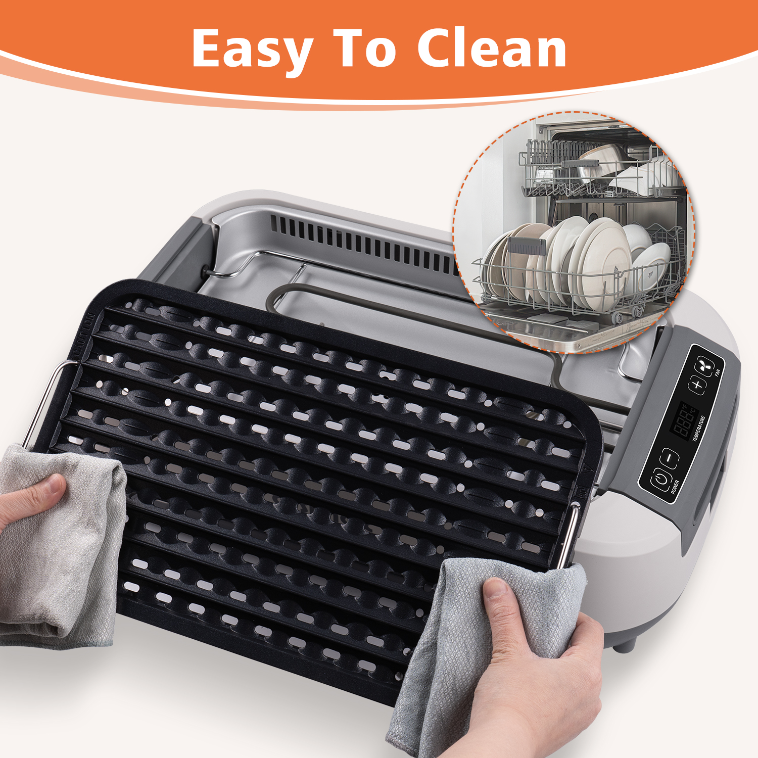 Cusimax 1500W Smokeless Indoor Grill with LED Smart Display & Non-stick Removable Grill Plate,Tempered Glass Lid,Turbo Smoke Extractor,212℉ to 446℉