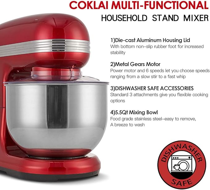 Stand Mixer (5.5-QT, Red)