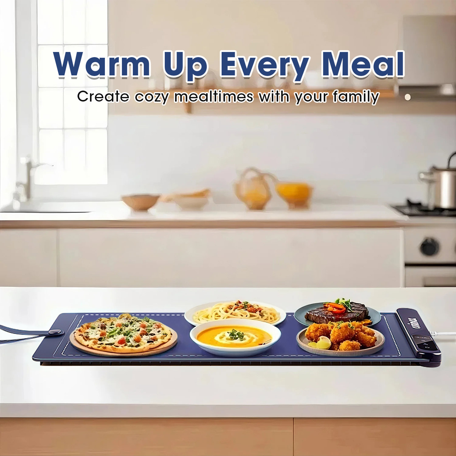 CUSIMAX 6-Temperature Foldable Electric Food Warming Mat - Auto Shut-Off, Rollable Design, Perfect for Parties, Gatherings & Everyday Use