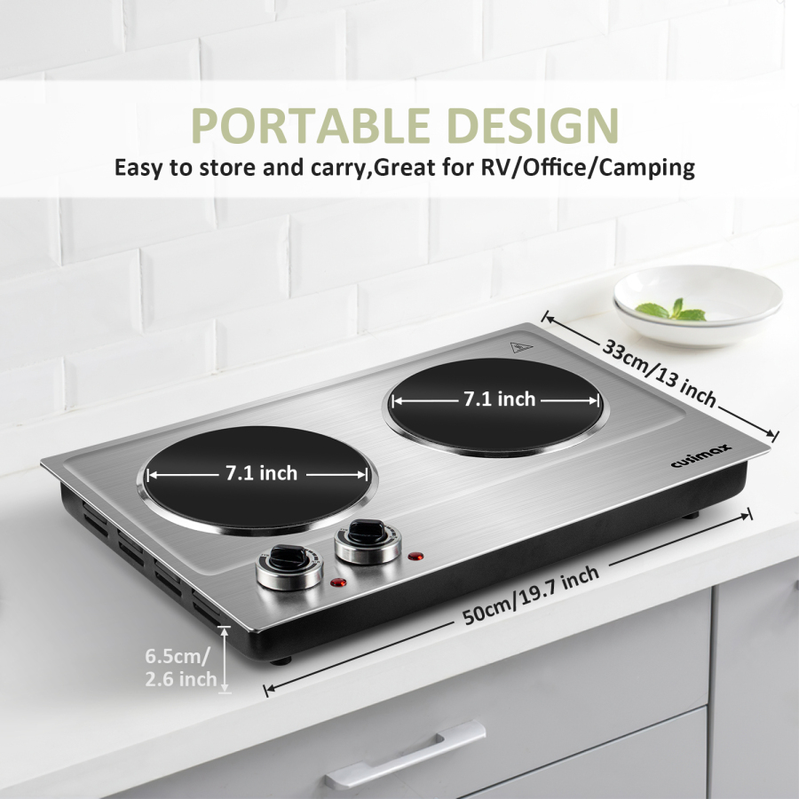 Cusimax 1800W Infrared Ceramic Electric Hot Plate for Cooking, Portabl