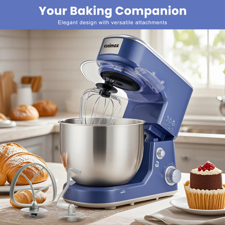 Cusimax Black Stand Mixer With 5-Quart Stainless Steel Bowl-Cusimax