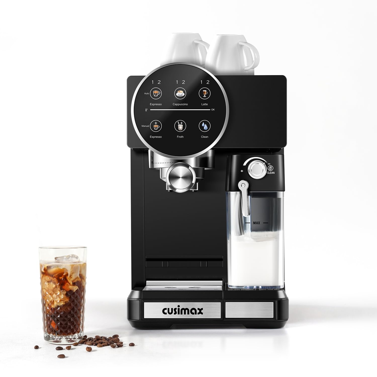 CUSIMAX Professional Espresso Machine for Home Barista – 20 Bar Pressure, Milk Frother, Compact Design – Café Quality Espresso, Latte & Cappuccino Maker (15 Bar US Standard) 