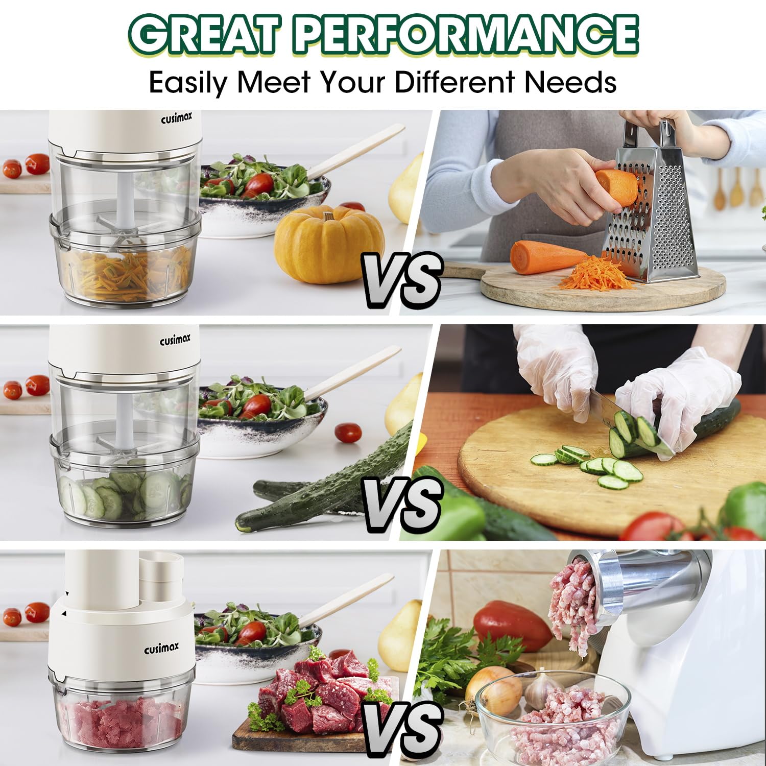Cusimax Electric Salad Shooter, 230w 2-Speed Control