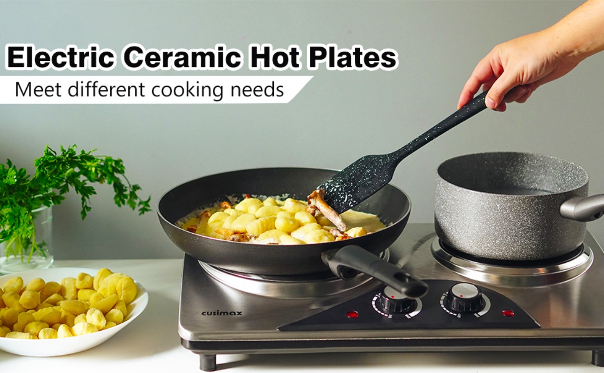 Hot Plate, CUSIMAX 1800W Double Burner, Cast Iron Hot Plates