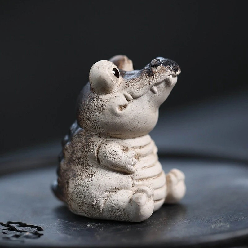 Cute Ceramic Alligator Sculpture