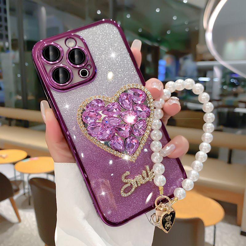 🎁💝2024 Valentine’s Day Gifts -Heart Rhinestone Stand iPhone Case