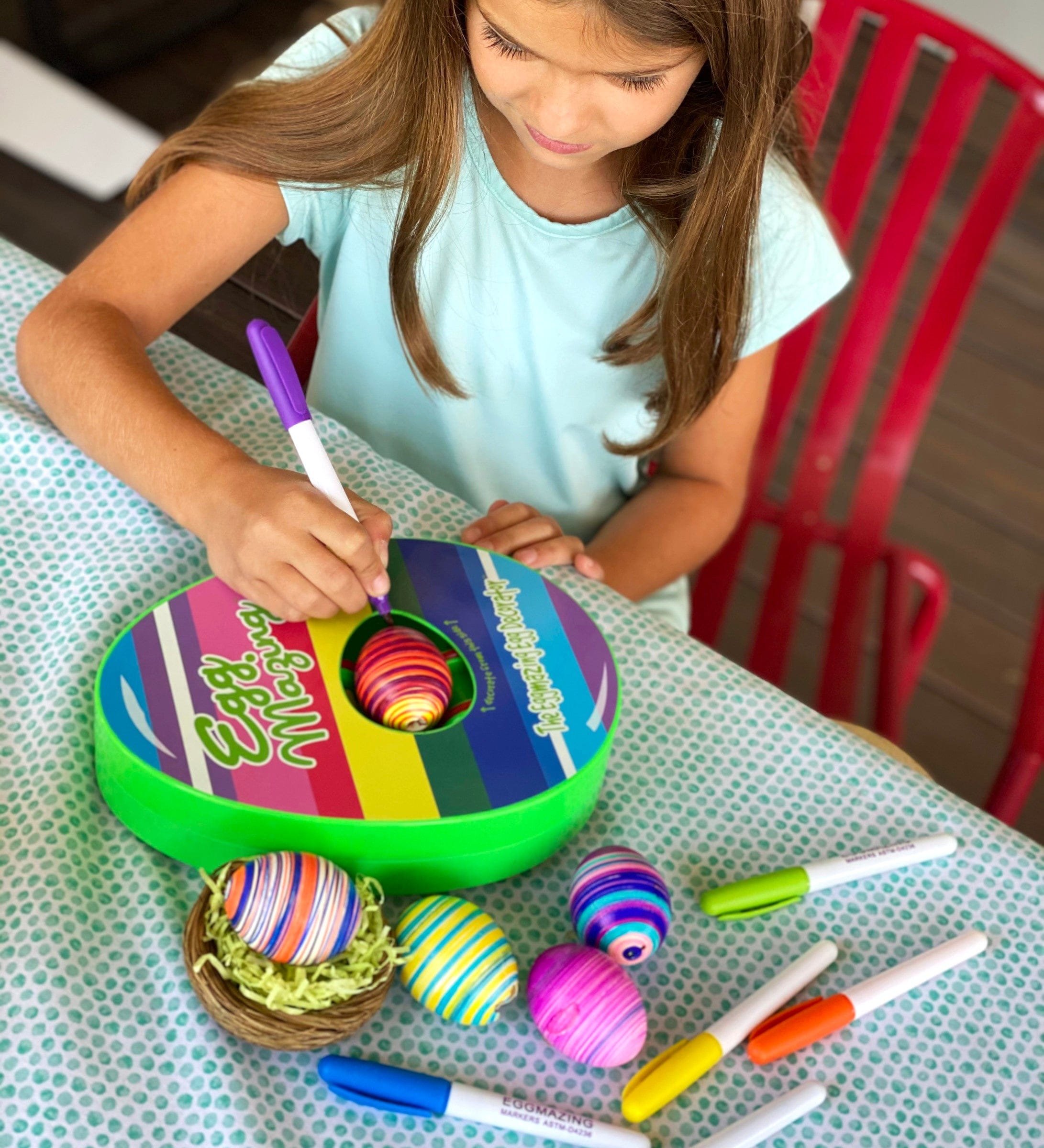 2024 Easter Gifts Mazing Egg Lathe with MarkersPerfect gift for Kids
