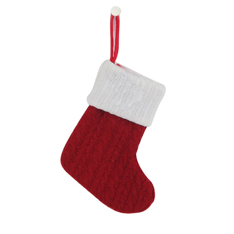 "Cozy Knit Socks, Embroidered Candy Gift Bag, Letter Christmas Stocking - Perfect for the Little Ones!"