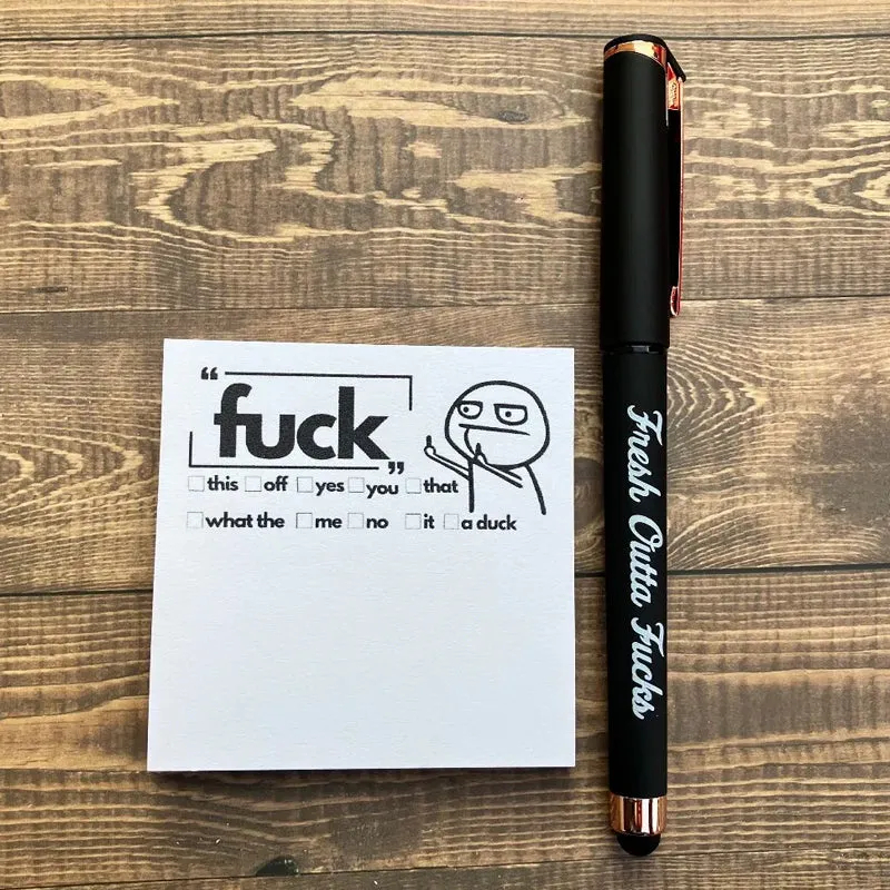 💝THE BEST GIFT - Fresh Outta Fucks Pad and Pen