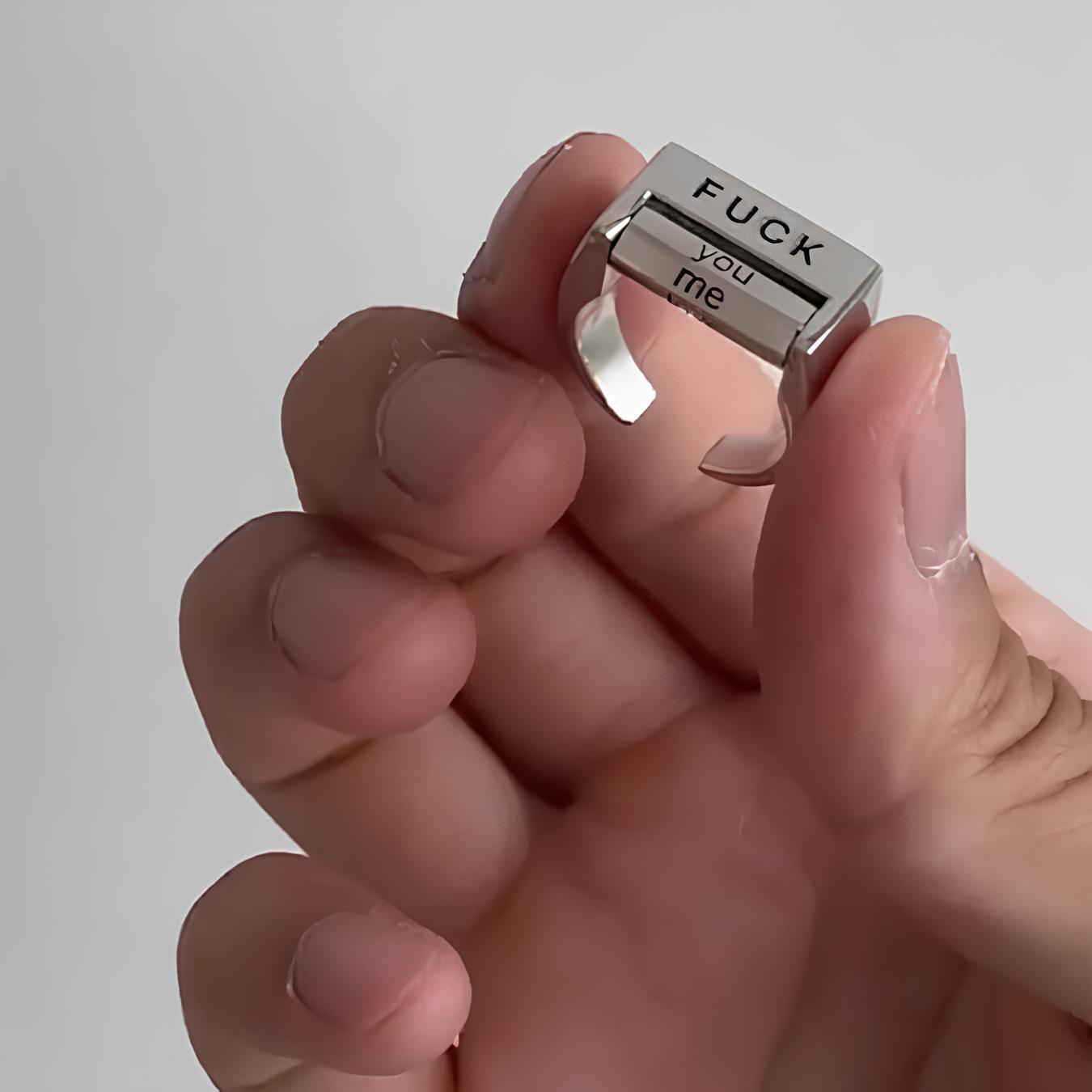 Rotatable Funny FUCK Mood Control Ring