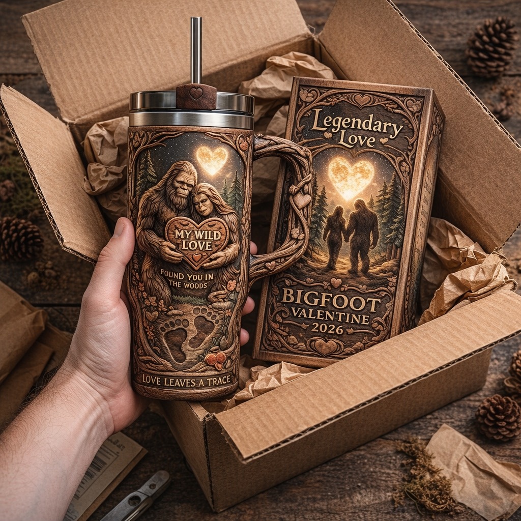 Bigfoot Valentine 2026 Handle Straw Tumbler