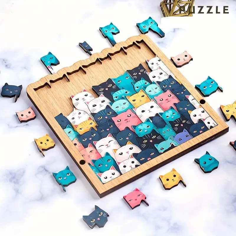 🐾 Cartoon Cute Cats Jigsaw Puzzle Gift🎁