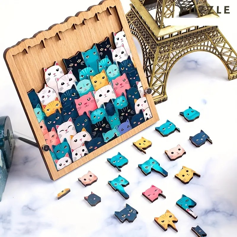 🐾 Cartoon Cute Cats Jigsaw Puzzle Gift🎁