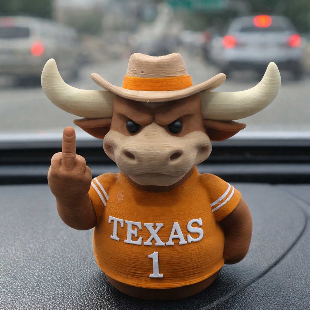 Middle Finger Texas Bull Figurine