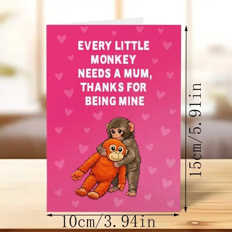 ❤️Punch the Monkey Cute Mother's Day Card A playful, heartfelt way to say “thank you” to the best mum in the jungle this Mother’s Day!