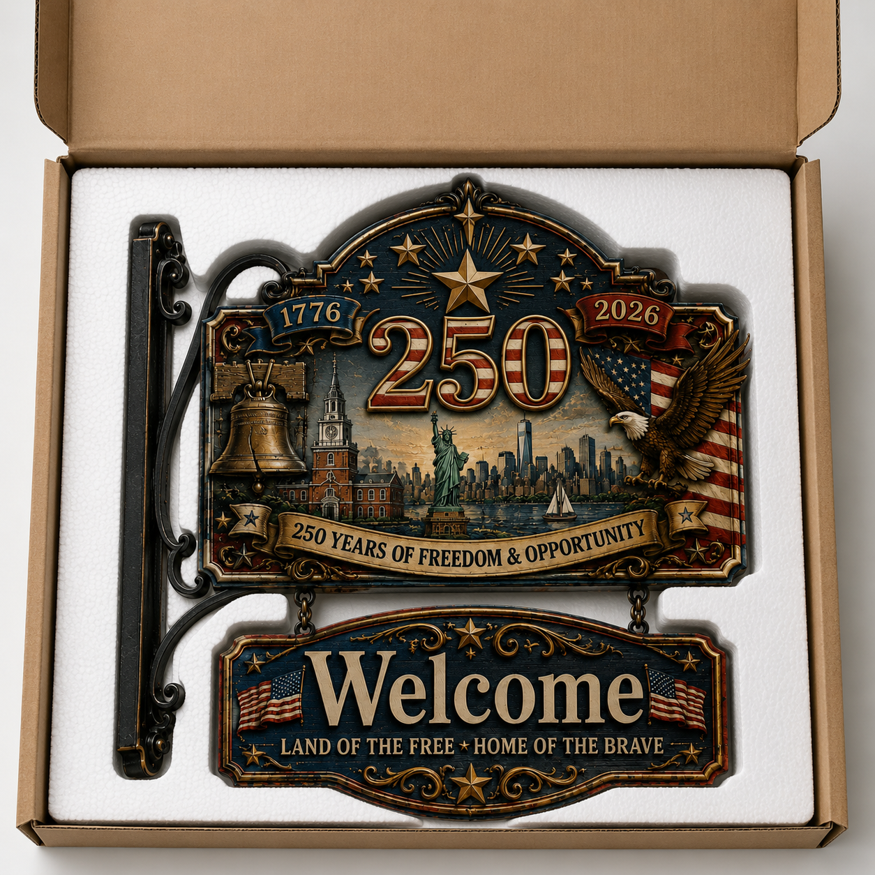 USA 250th Anniversary Welcome Sign