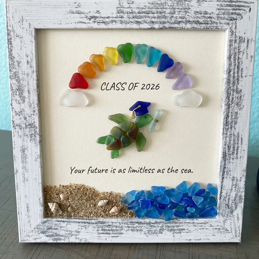 Sea Glass Graduation Art Class of 2026 Keepsake Gift