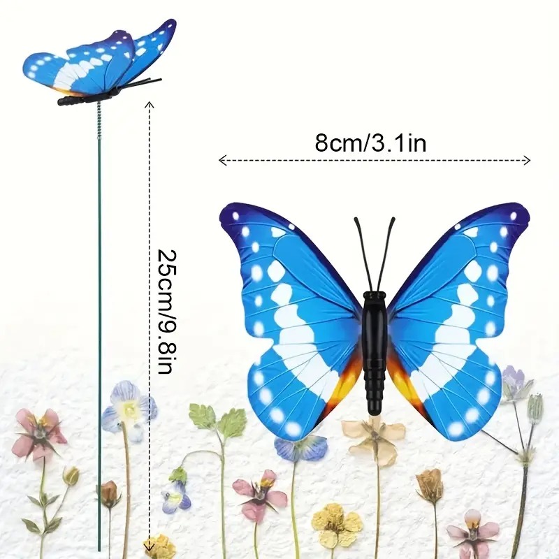 25-piece glowing butterfly stakes