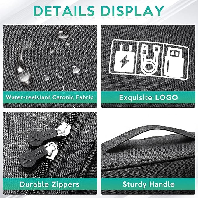 ✈Compact waterproof travel gadget bag