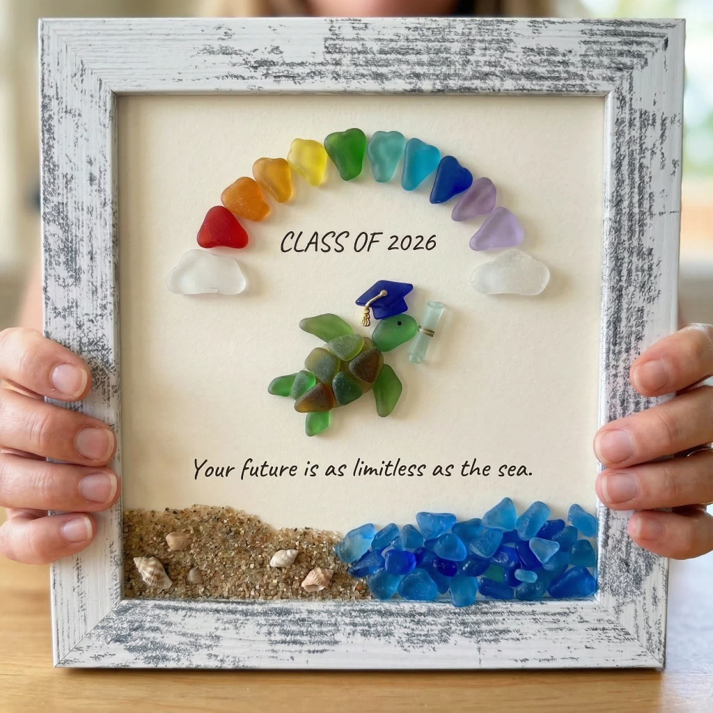 Sea Glass Graduation Art Class of 2026 Keepsake Gift