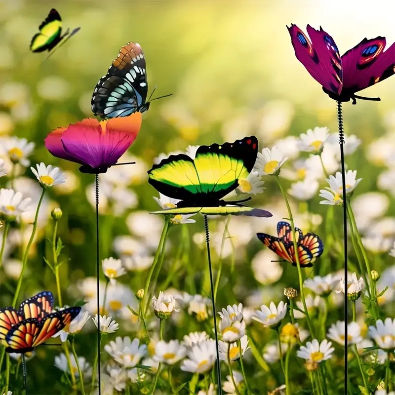 25-piece glowing butterfly stakes