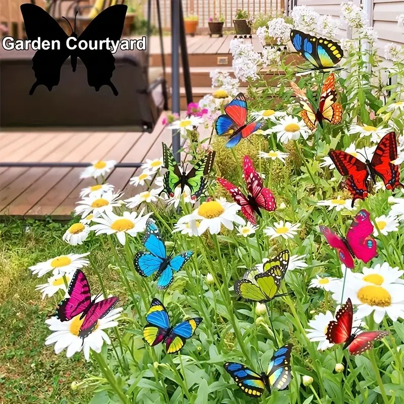25-piece glowing butterfly stakes