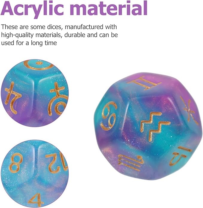 ✨Children's toys 🎲12-sided astrology dice 