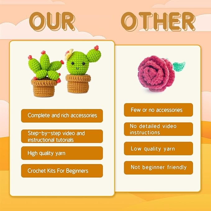 🎁🎍Succulent Potted Plant Crochet Kit