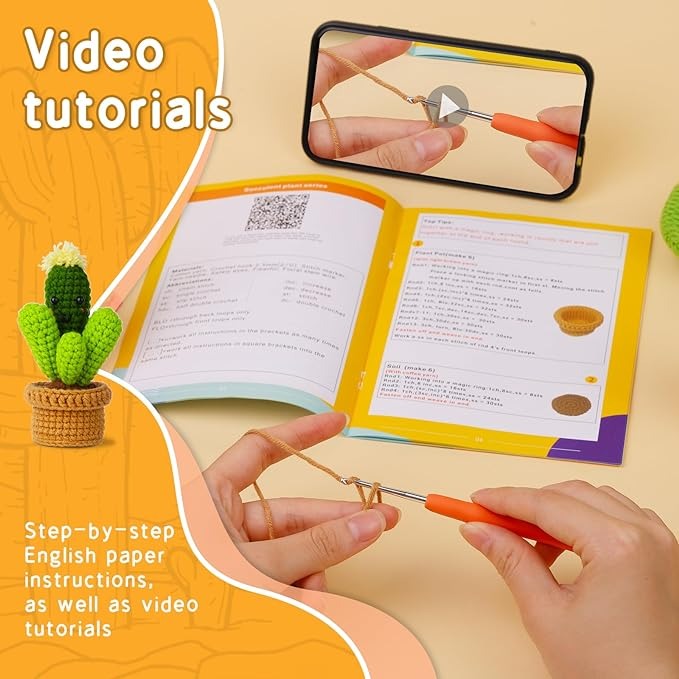 🎁🎍Succulent Potted Plant Crochet Kit