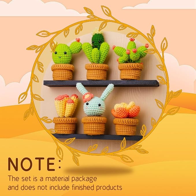🎁🎍Succulent Potted Plant Crochet Kit