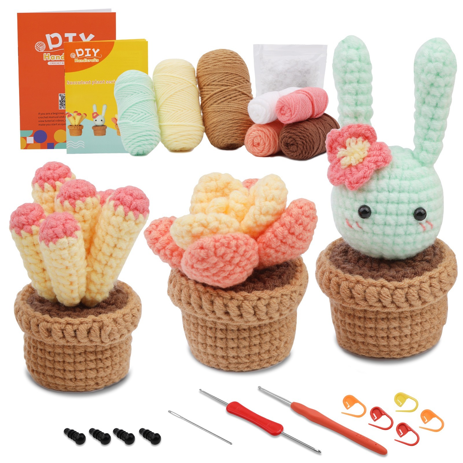 🎁🎍Succulent Potted Plant Crochet Kit