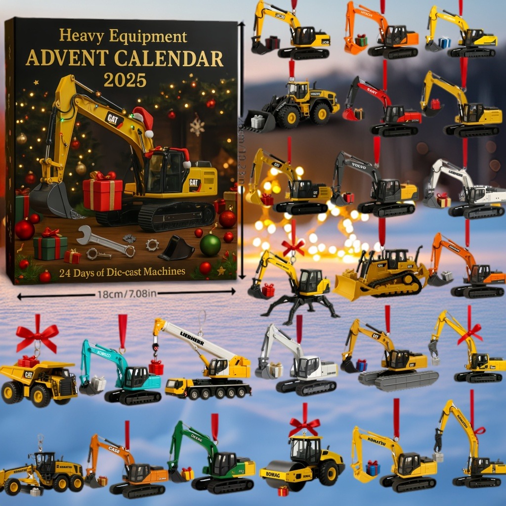 [Christmas Pre Sale] Heavy Equipment Advent Calendar 2025 · 24 Die-cast Machines