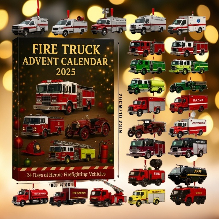[Christmas Pre Sale]🚒🔥FIRE TRUCK ADVENT CALENDAR 2025🎁🌲