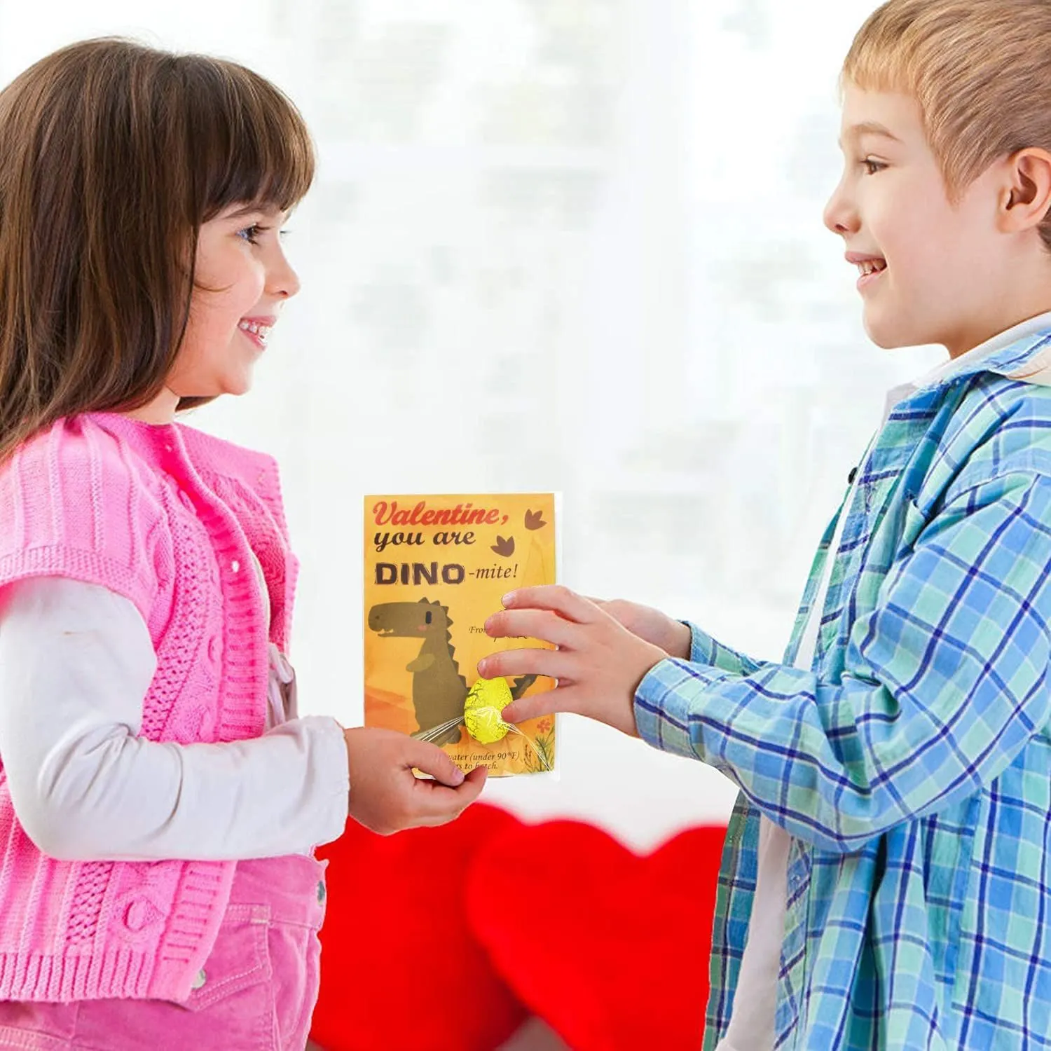 24Pcs Dinosaur Egg Hatching Card-Funny Dino Valentine Exchange Cards for kids