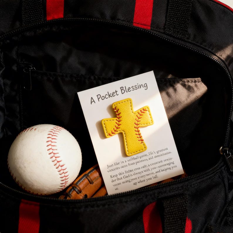 ⚾ Baseball Cross Blessing Card – Pocket Blessing for Sports Lovers