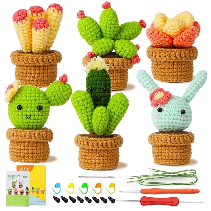 🎁🎍Succulent Potted Plant Crochet Kit