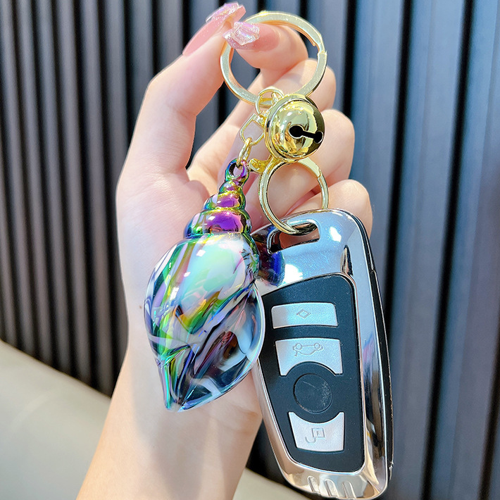 Conch Shell Keychain with Bell