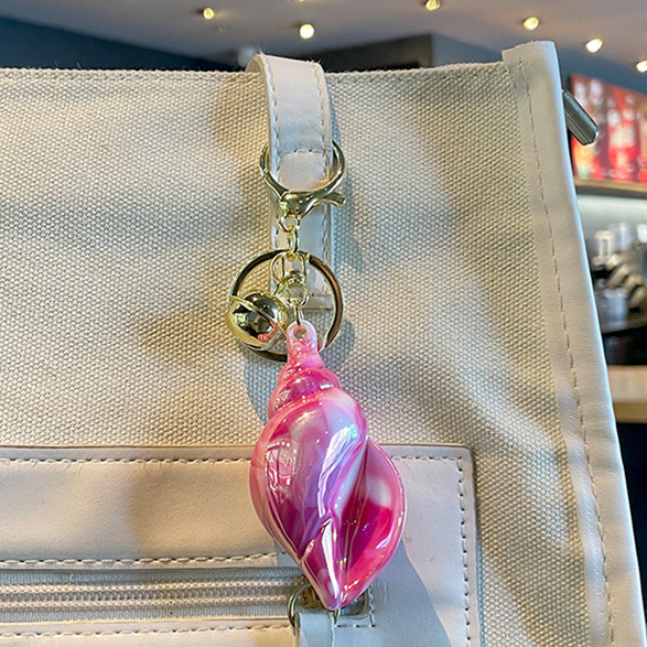Conch Shell Keychain with Bell