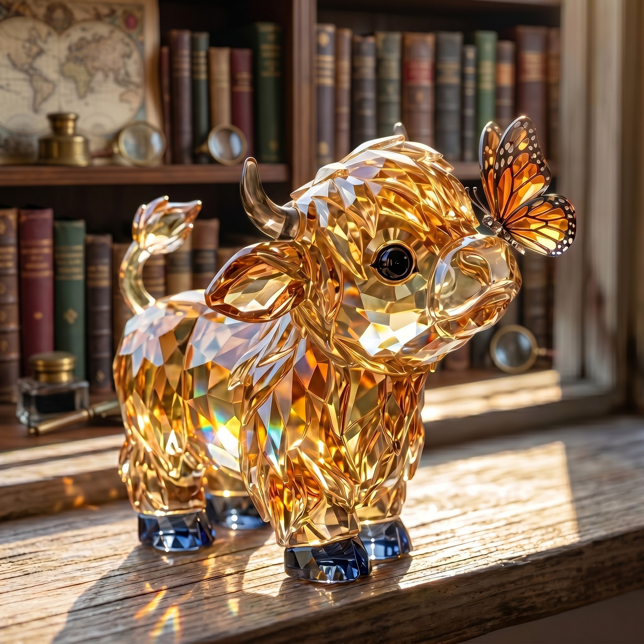 🐮 Crystal Highland Cow Sculpture