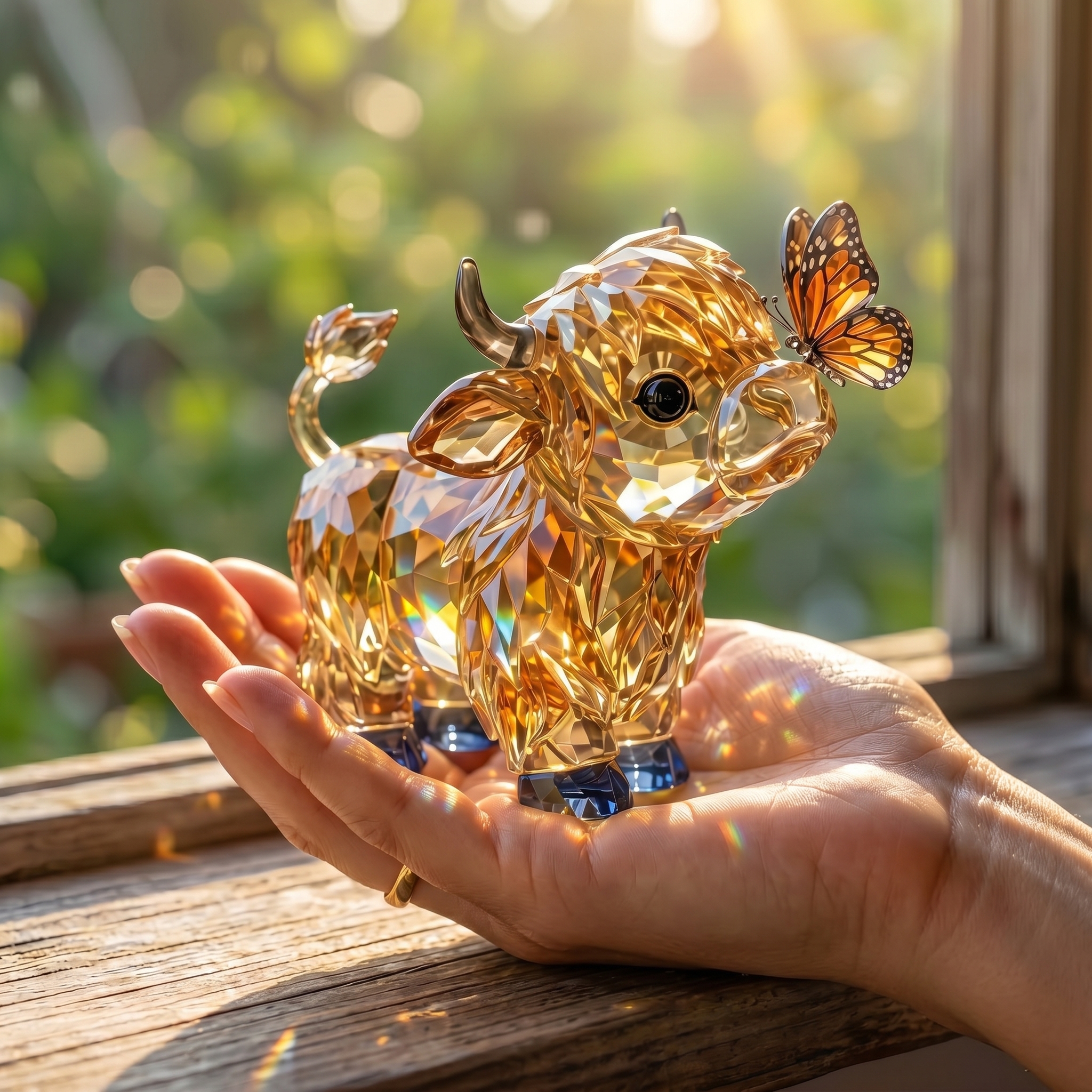 🐮 Crystal Highland Cow Sculpture