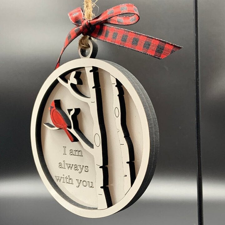 Handmade memorial ornament with Cardinals