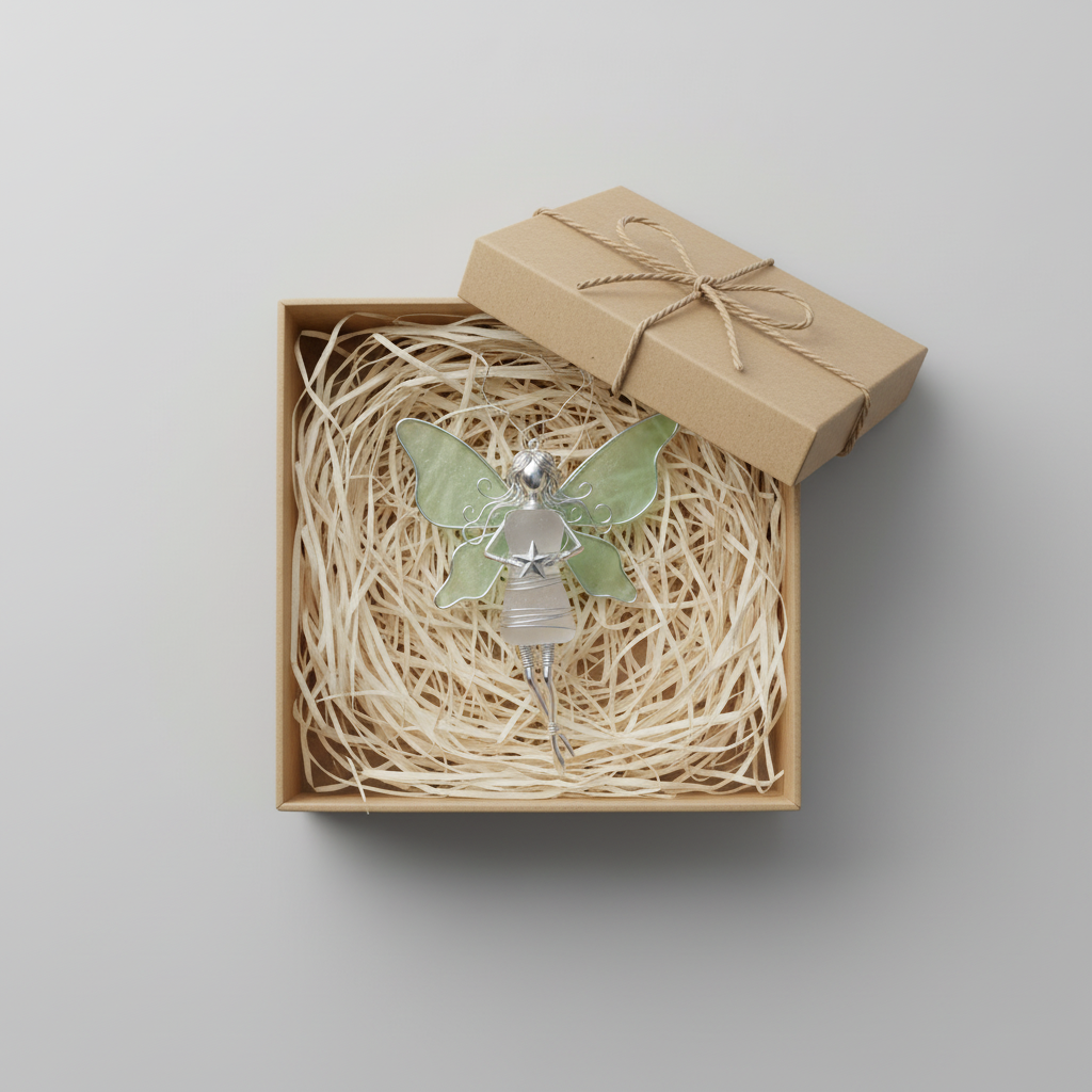 Fairy with Star Sea Glass Ornament