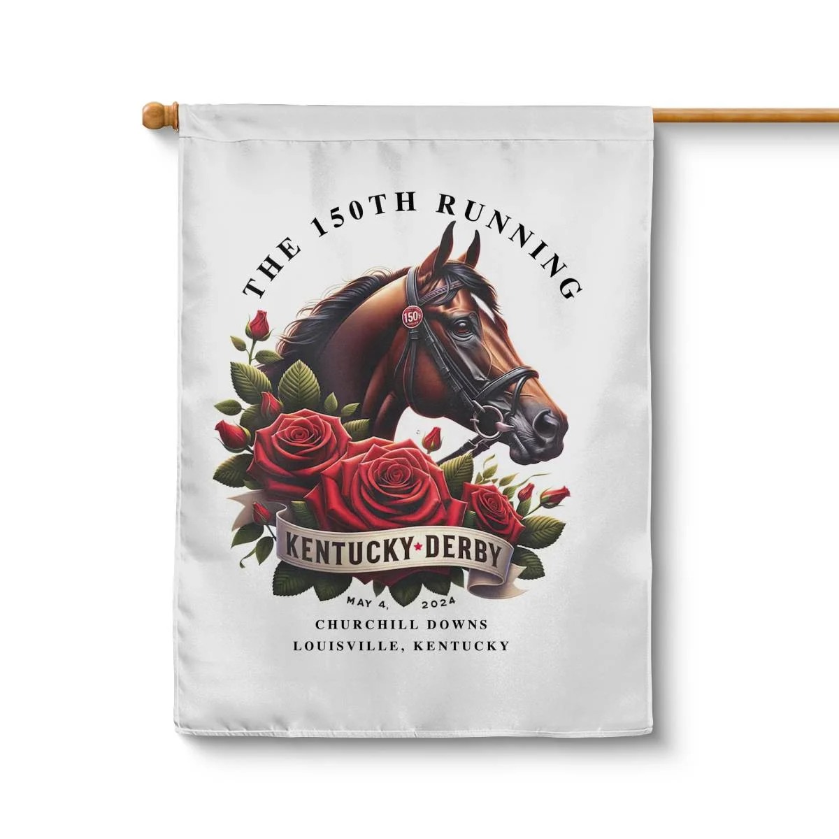 🐎The 150th Running Portrait House Flag🏁Commemorative Racing Banner
