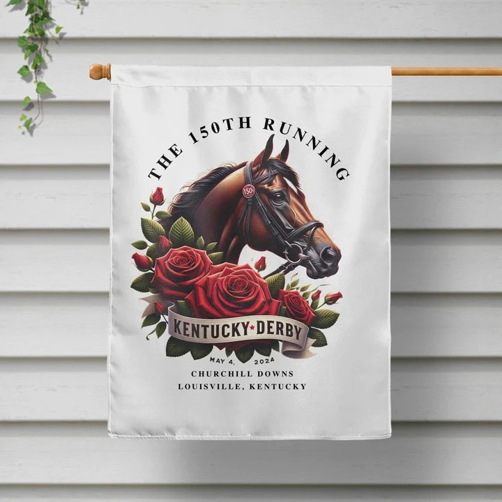 🐎The 150th Running Portrait House Flag🏁Commemorative Racing Banner