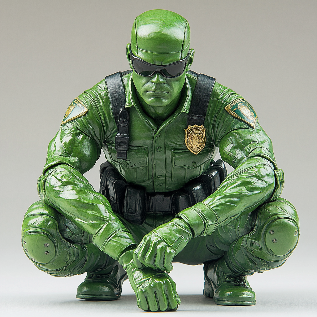 Green Police Style & Action Series Figures(4 Pcs)