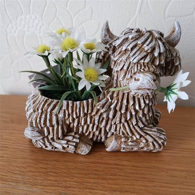 🌿BUY 2 GET 10% OFF🐮HIGHLAND COW POTTED STATUES