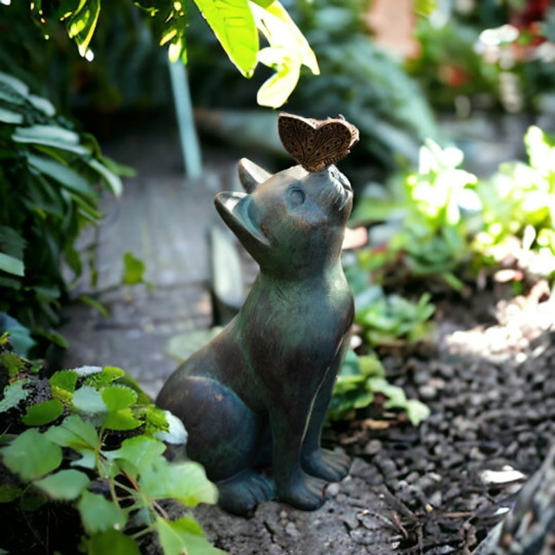 😺🦋Cat with Butterfly Garden Statues