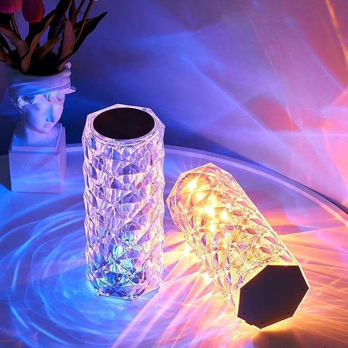 16-Color Rose Crystal Diamond Touch Desk Lamp